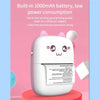 Small printer with cartoon design on a pink and blue background