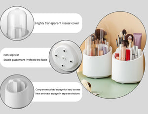 360 Rotating Makeup Brush Holder Front View