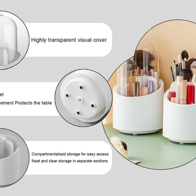 360 Rotating Makeup Brush Holder Front View