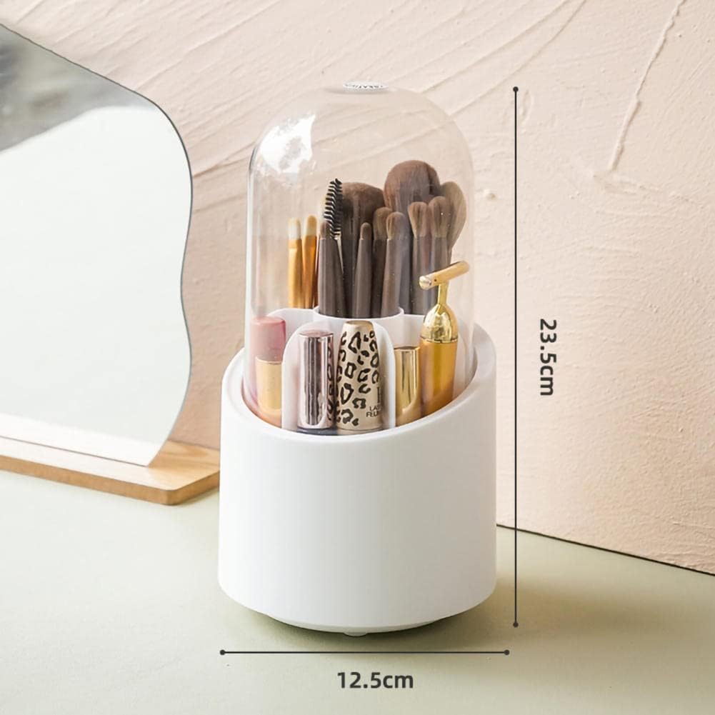 Dustproof Cosmetic Organizer with Makeup Brushes