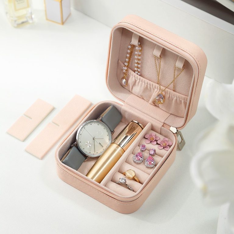 Portable Leather Jewelry Storage Case