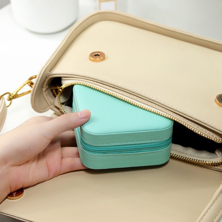 Travel Jewelry Box with Zipper Closure