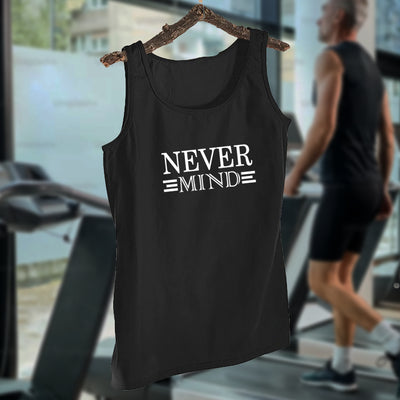 NEVER MIND Black Gym Tank Top for Men