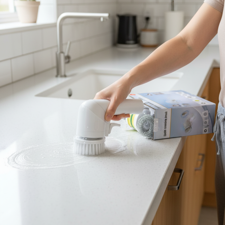 Rechargeable Spin Scrubber Cleaning Brush for Tiles Sink and Bathtub