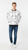 Stylish Men's White Full Sleeve Printed Sweatshirt with Modern Abstract Design