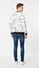 White Full Sleeve Sweatshirt for Men with Black Abstract Print