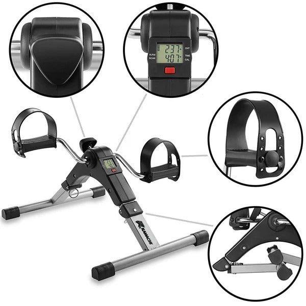 Mini Bike Pedal Exerciser – Foldable Arm & Leg Exercise Cycle with Digital LCD Meter for Home Fitness