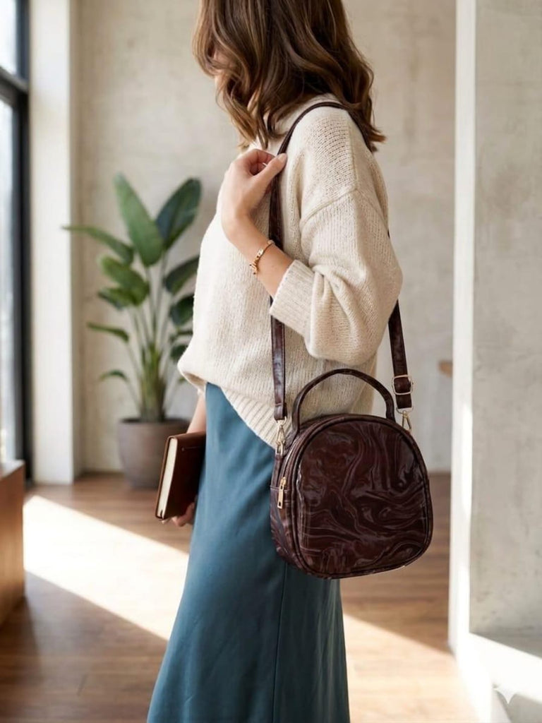 Stylish Marble Gloss Fashion Handbag